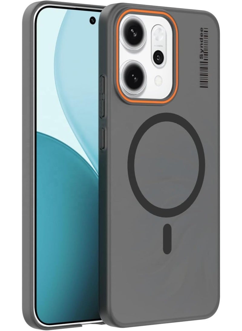 سيندي جراب هاتف محمول شفاف غير لامع مقاوم للاصفرار، بغطاء كامل، مصنوع من البولي كربونات، بلون دخاني غير لامع، مناسب لهاتف أوبو رينو 14 (أسود) - Image 5